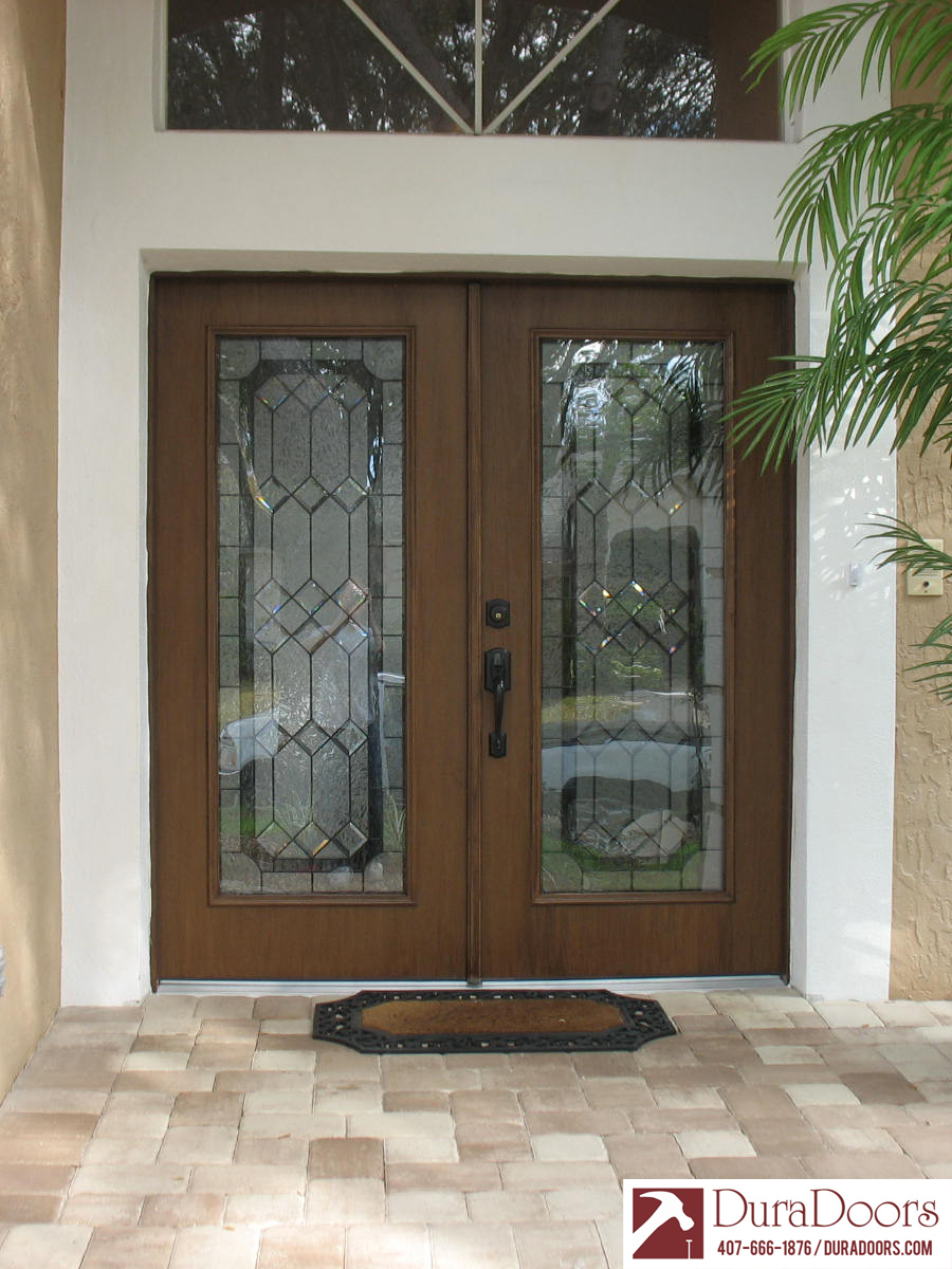 Woodgrain Plastpro Doors with ODL Majestic Glass | DuraDoors