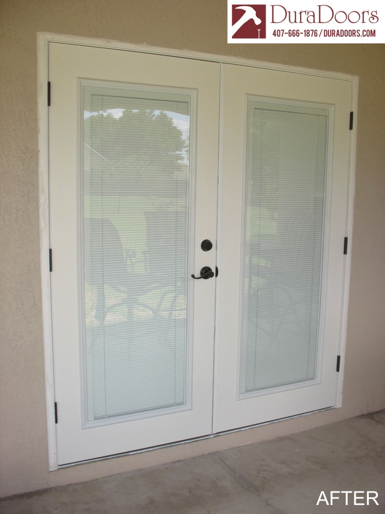 Plastpro French Doors with ODL Enclosed Blinds | DuraDoors