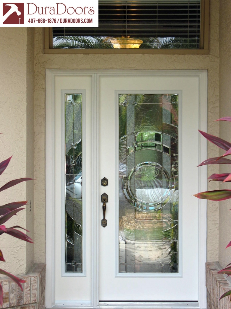 Plastpro Entry Door and Sidelight with Entropy Glass by ODL | DuraDoors